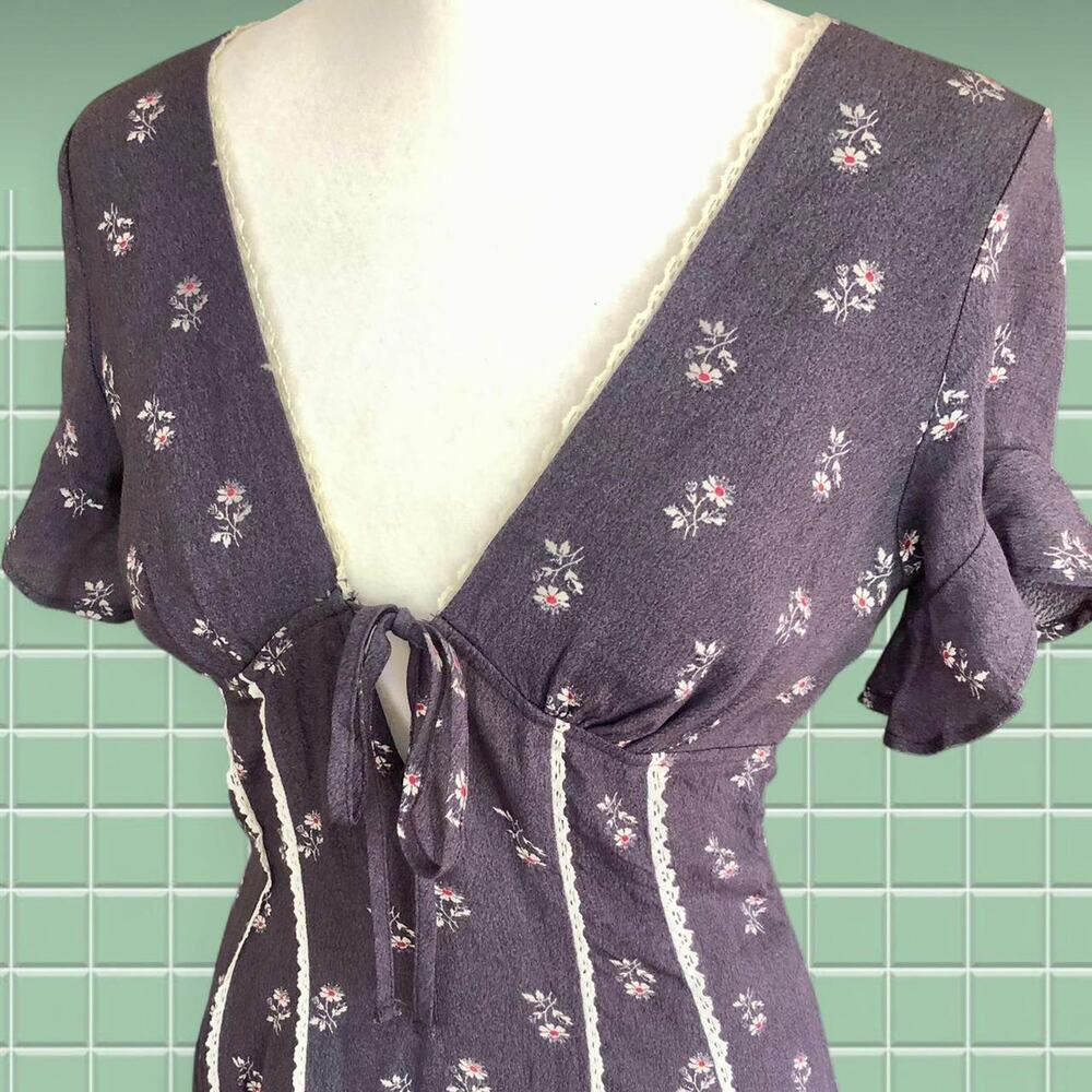 Delicate Floral Navy Open View 2